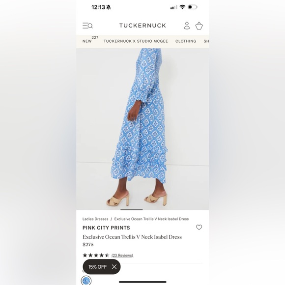 Tuckernuck Pink City Prints V Neck Floral Isabel Dress - Picture 13 of 13